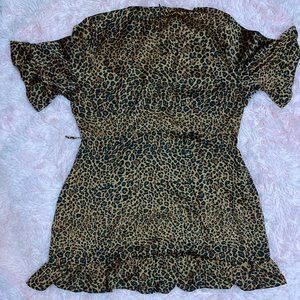 Brown Leopard Print Corset Swing Dress